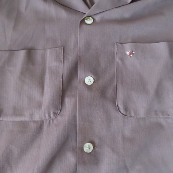 vintage unbranded shirt loop collar mother of pearl buttons 50s 60s - Picture 2 of 11